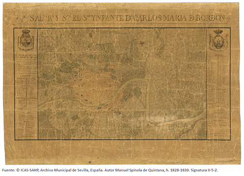 Plano de Sevilla del Infante Don Carlos